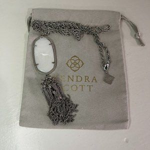 Kendra Scott Silver and White Rayne Necklace